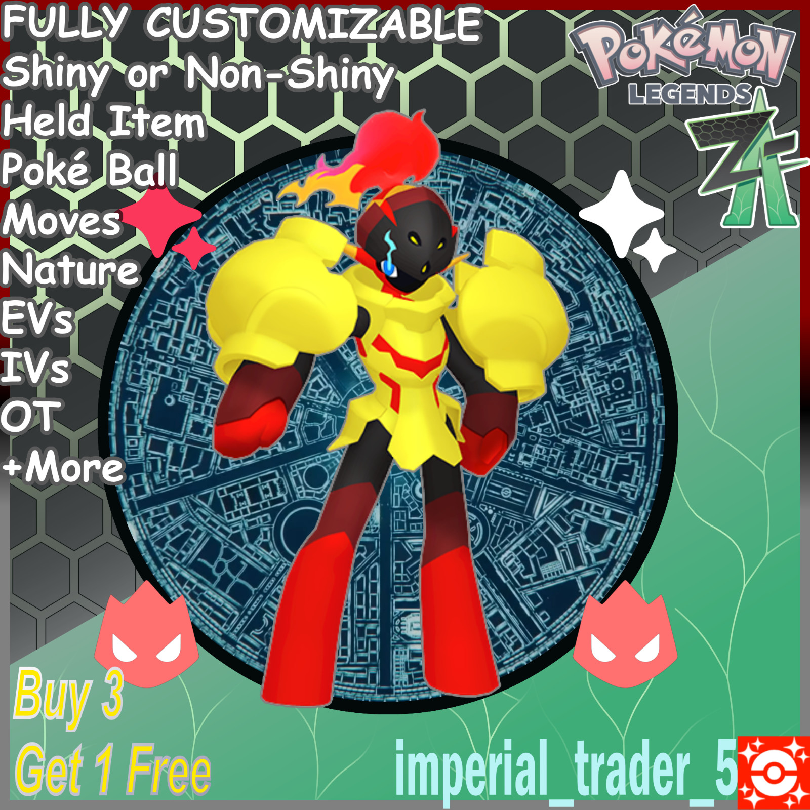 Pokémon Legends Z-A ✨ Alpha Shiny Armarouge ✨ Best 6IV Customizable