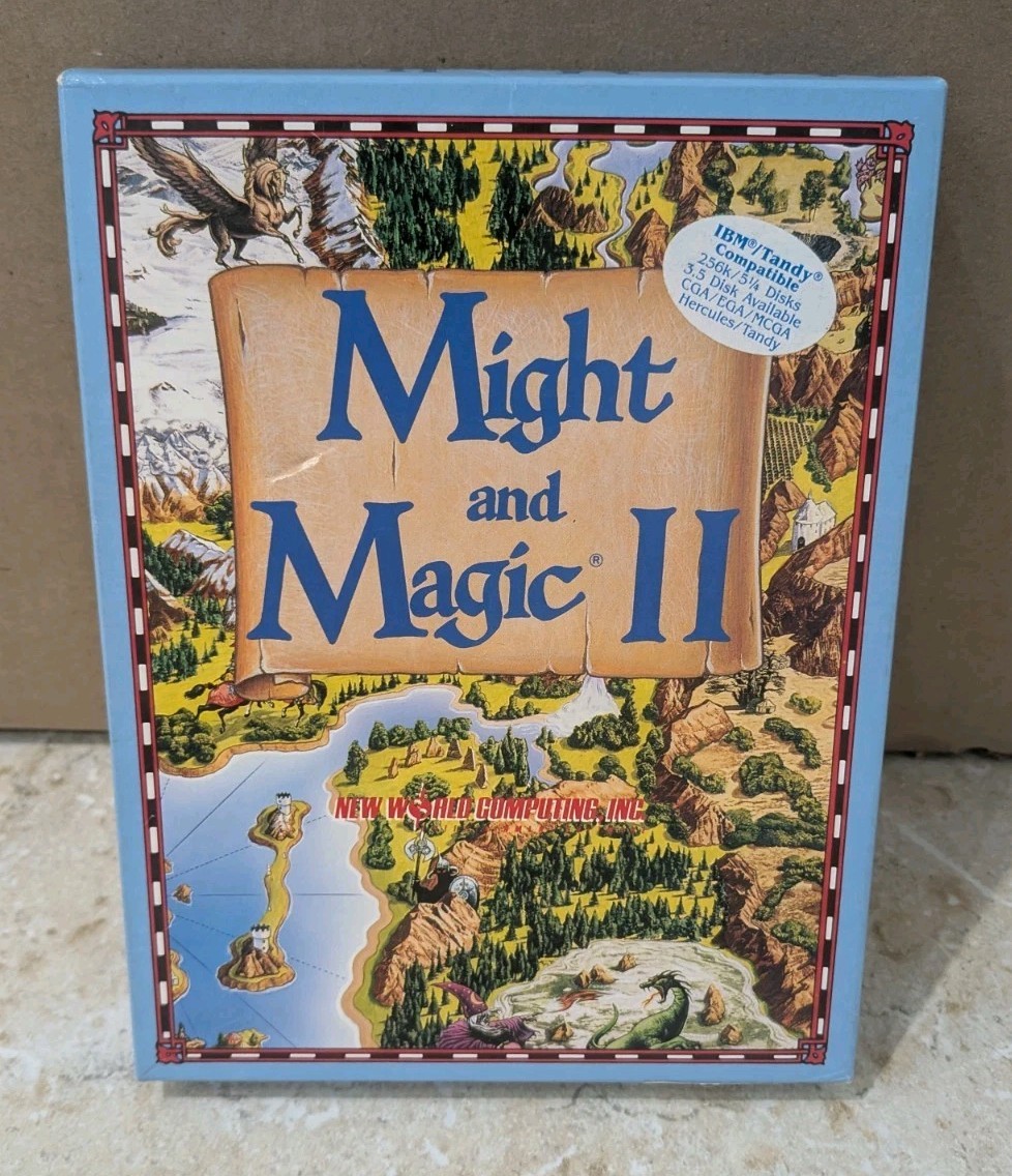 Might and Magic II 2 New World IBM PC Big Box Game 5.25″ – CIB