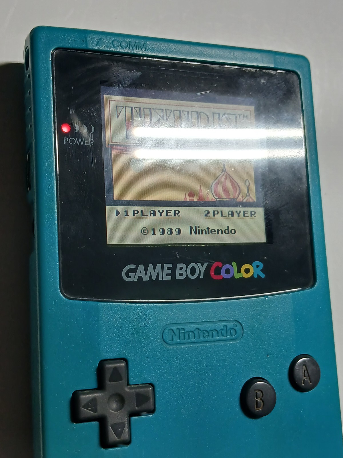 Nintendo Game Boy Color teal GBC CGB-001 Tested & Working MINOR WEAR DICOLORING