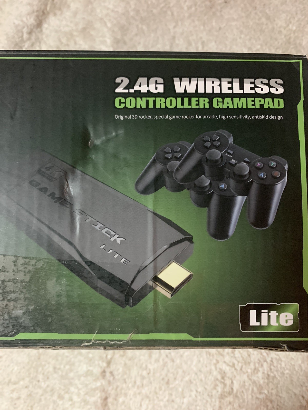 4K Game Stick Lite Console w/ 2 Wireless Controllers 2.4G HDMI Retro