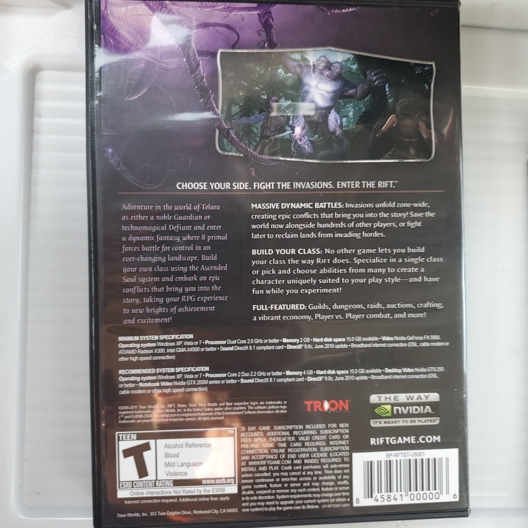 Rift PC game DVD-ROM CIB w/ poster