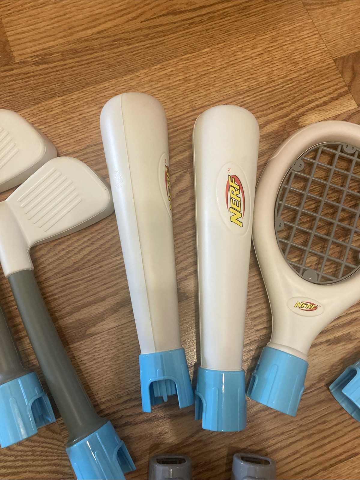 2 Sets Of Nerf Wii Sports Equipment, Golf, Tennis, Baseball