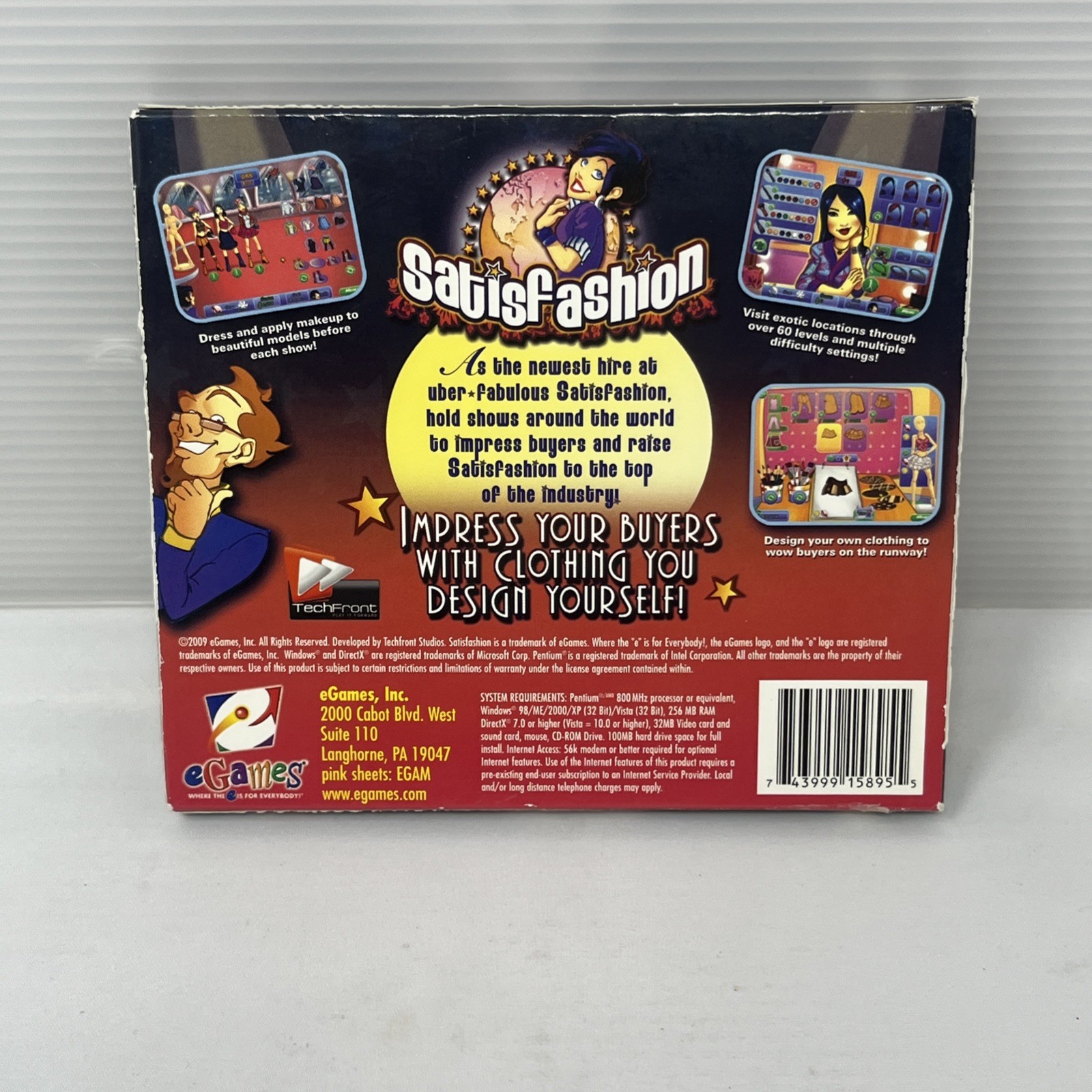 Video Game PC Satisfashion Design & Dress your way to the top NEW SEALED Jewel