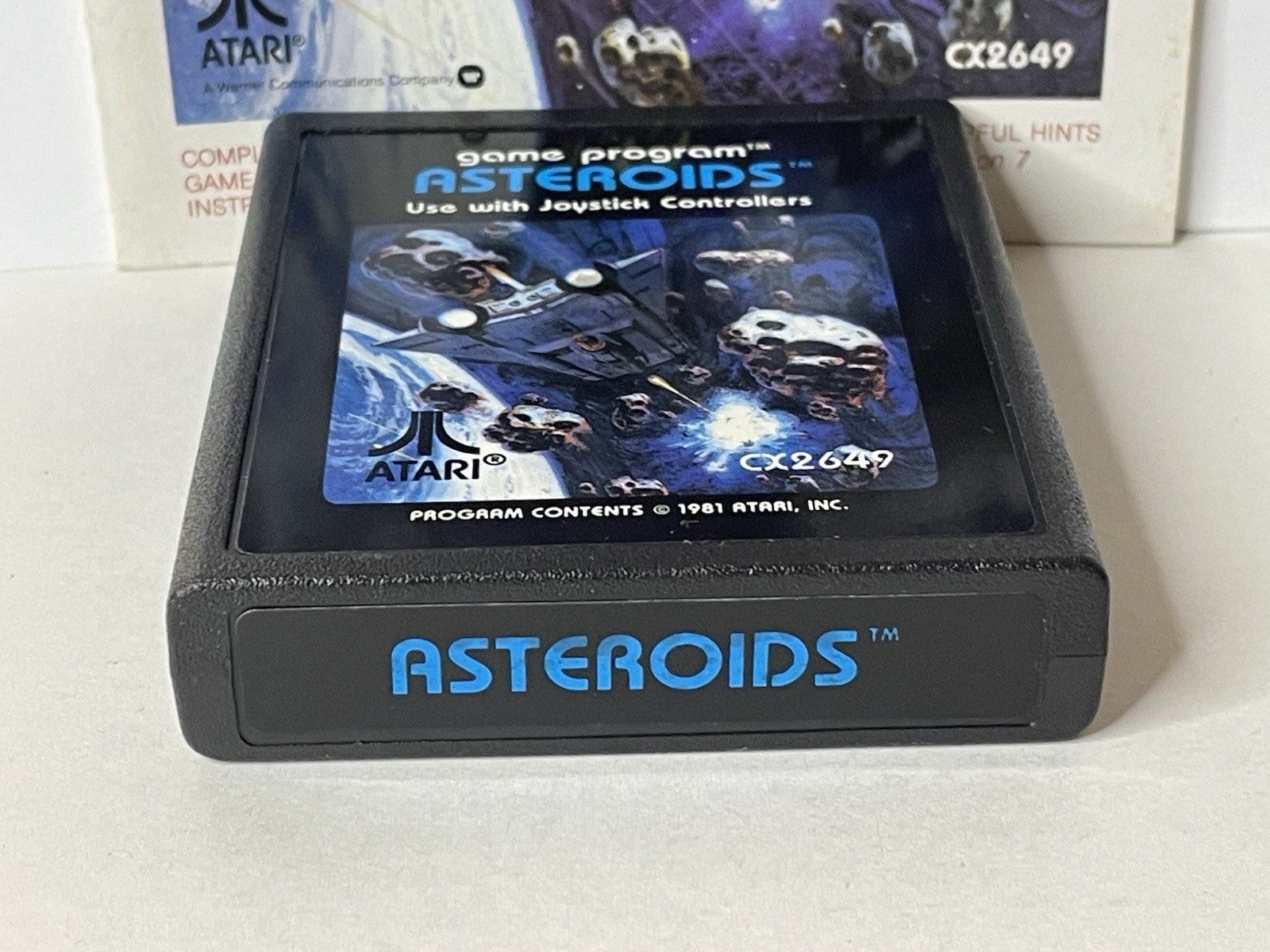 Asteroids (Atari 2600, 1981) Authentic Cartridge & Manual Cleaned Tested