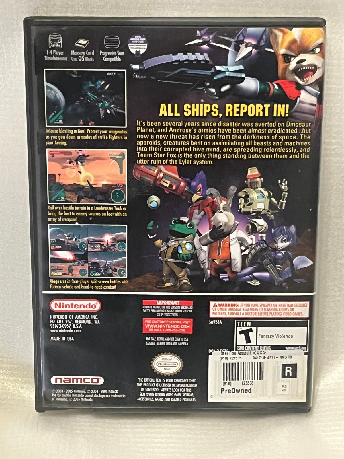 Star Fox: Assault (GameCube, 2005) w/ Case NO Manual Tested & Working Free Ship