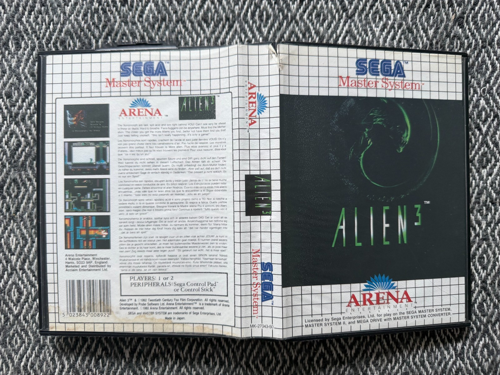Master System ALIEN 3 Boxed & Complete PAL REGION FREE (Works in US)