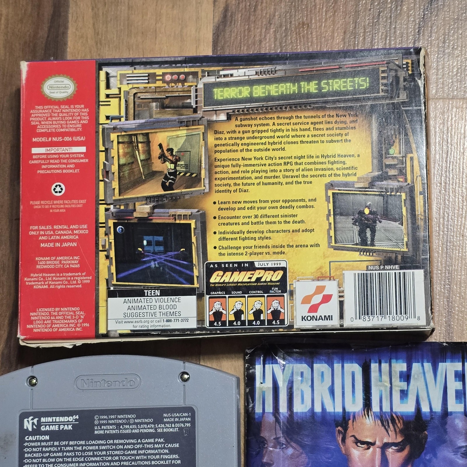 Hybrid Heaven Nintendo 64 N64 Game Complete CIB Box Manual T Konami NTSC 1999