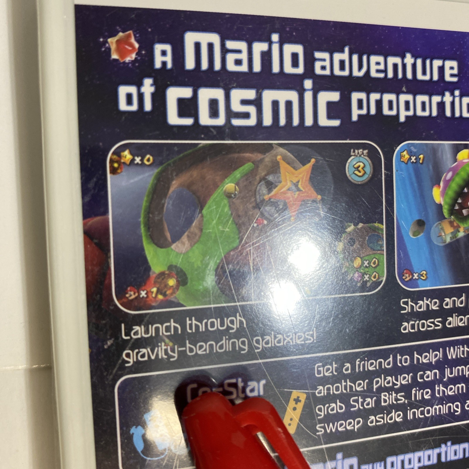NOT mint Super Mario Galaxy Nintendo Wii New Factory Sealed w/shelf wear