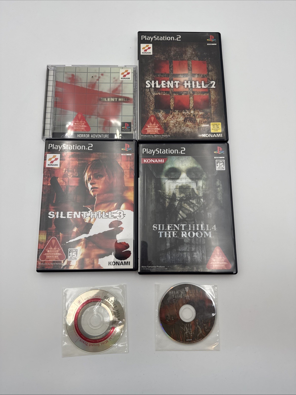 Silent Hill 1 2 3 4 The Room PS1 PS2 Japan Complete Lot w/ Manuals + Promo Discs