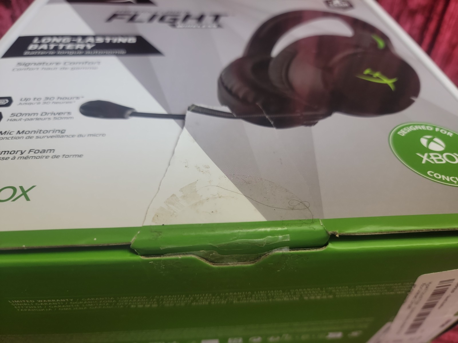 HyperX CloudX Flight Wireless Headset Memory Foam Stereo Mic Xbox Series X|S One