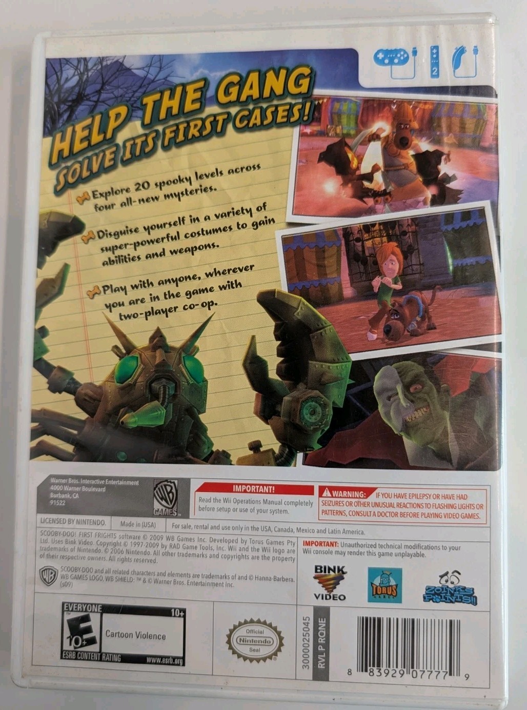Scooby-Doo First Frights COMPLETE (2009) Game Shaggy Mystery Co-op Wii U