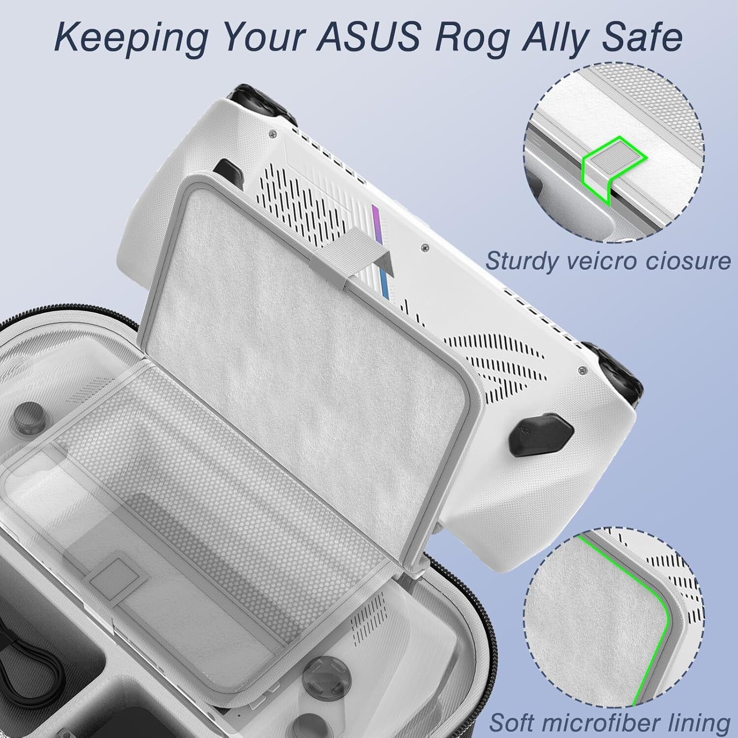 HSTOP Carrying Case for ROG Ally Large Storage Capacity Protective Travel Case