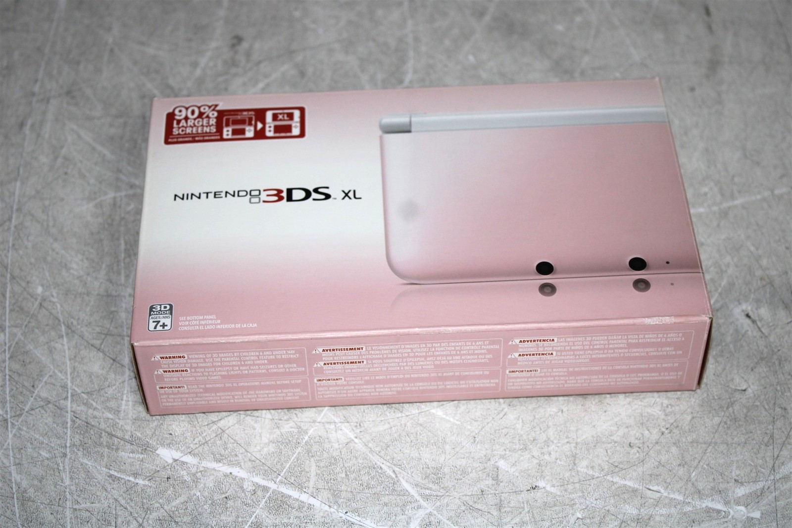 Nintendo 3DS XL Pink / White Console w/ Pokemon X and Box / Charger
