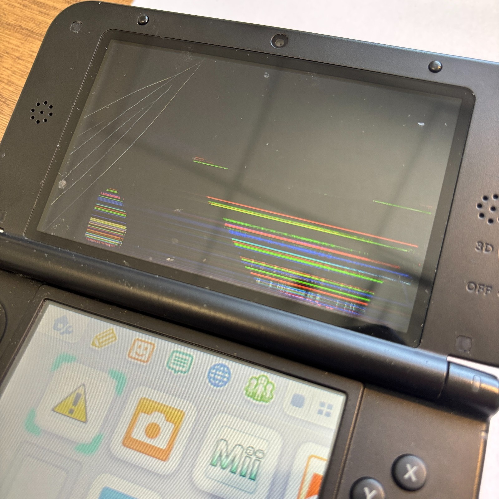 Nintendo 3DS XL Red Console SPR-001 Top Screen Repair 3 Game Bundle Tested Works