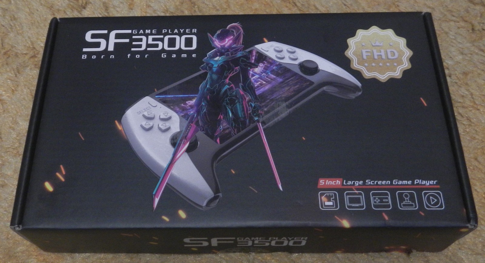 SF3500 Handheld System 5 Inch IPS Screen FHD Output Multimedia Game Player