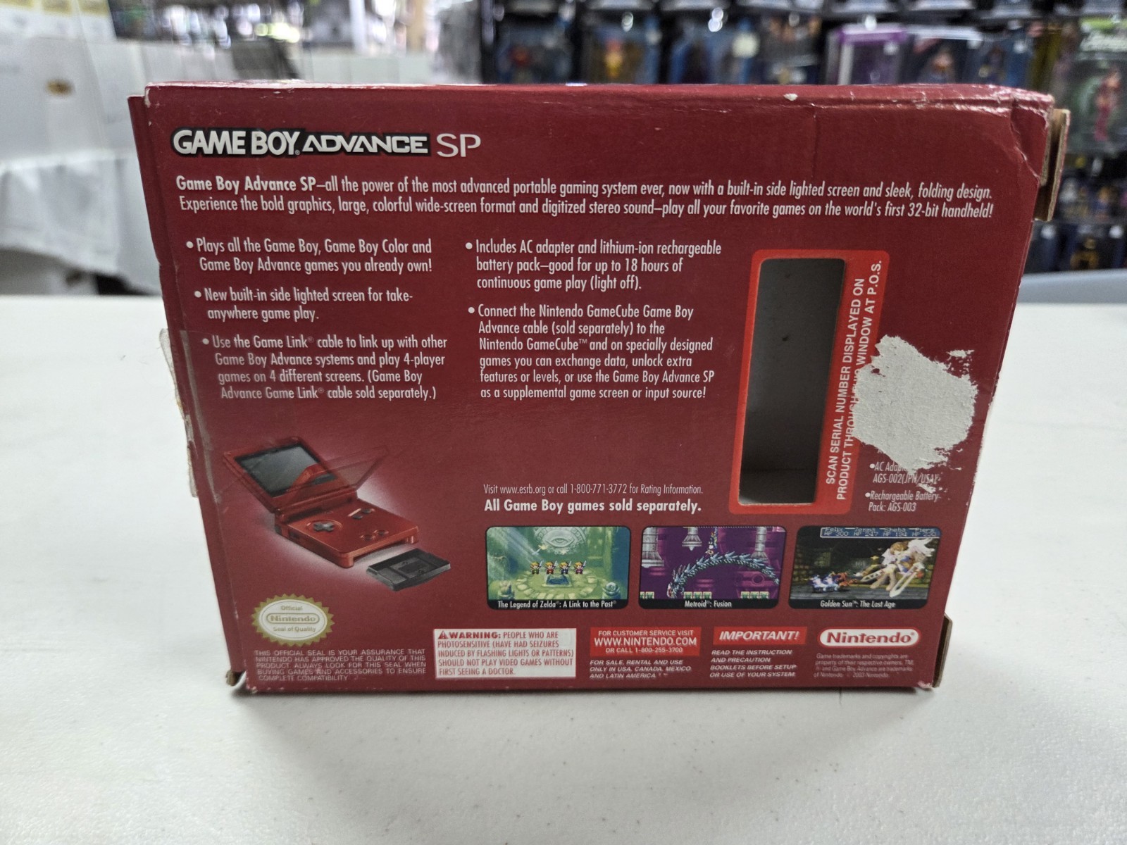 Nintendo Game Boy Advance GBA SP Flame Red Box Manual Inserts Only SEE PHOTOS