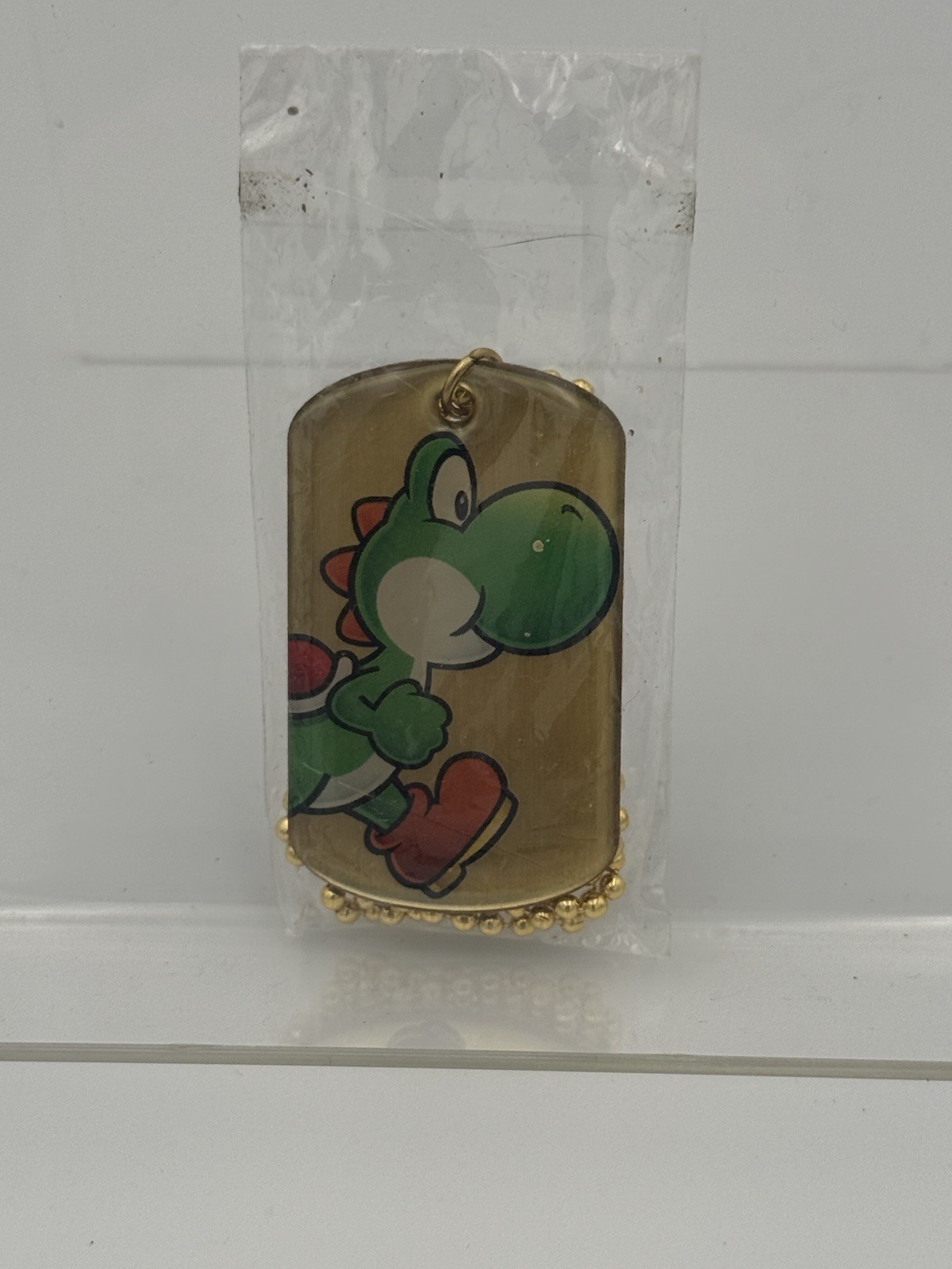 2015 Super Mario U ~ Rare Gold Yoshi #68 ~ Dog Tag Necklace ~ Nintendo New NIP