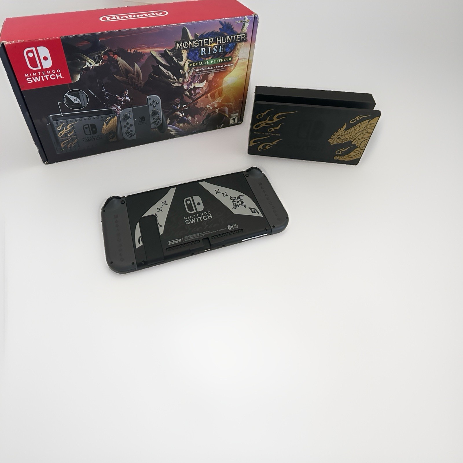 Nintendo Switch Monster Hunter Rise Deluxe Edition Console 32GB Dock HDMI Wi-Fi