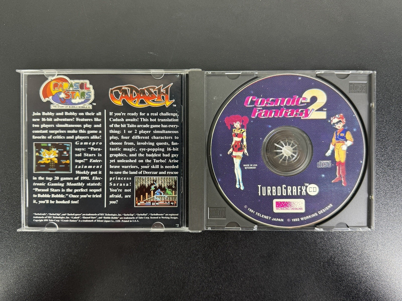 Cosmic Fantasy 2 TurboGrafx CD 1991 CIB Disc Manual included Case – MINT