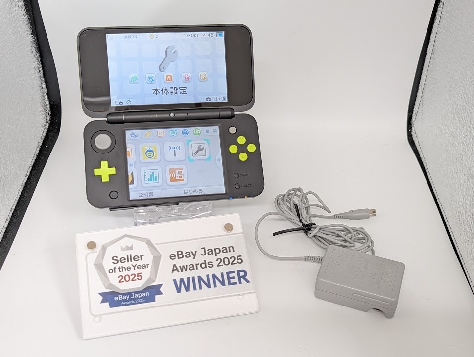 B310 Nintendo new 2DS console LL XL Lime Green x Black Japan w/adapter fx
