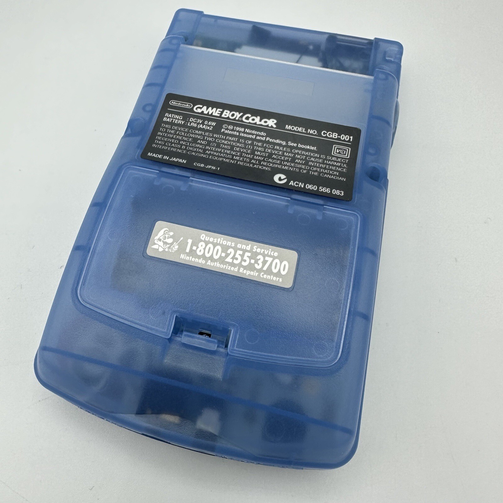 Nintendo Game Boy Color GBC IPS Q5 XL Laminated Backlight Backlit Mod White Blue