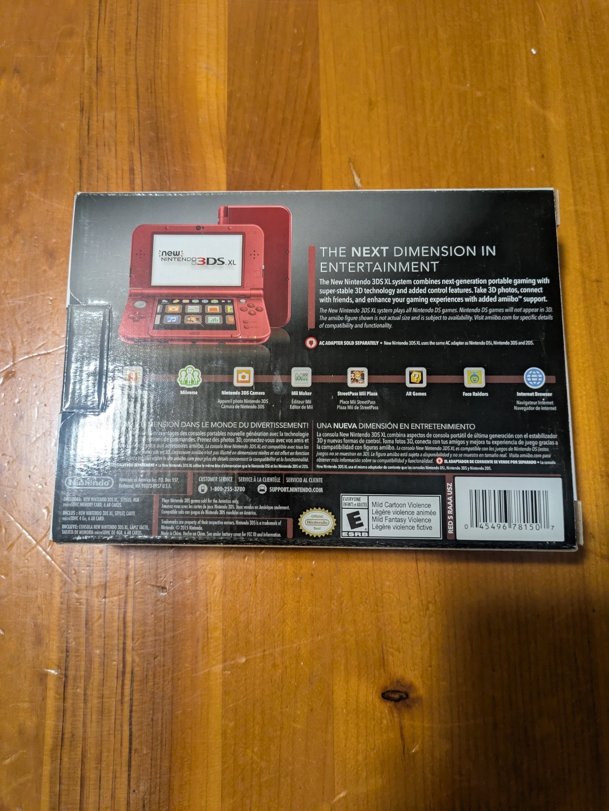 Nintendo New 3DS XL New Red Handheld System Bundle Complete in Box with Charger