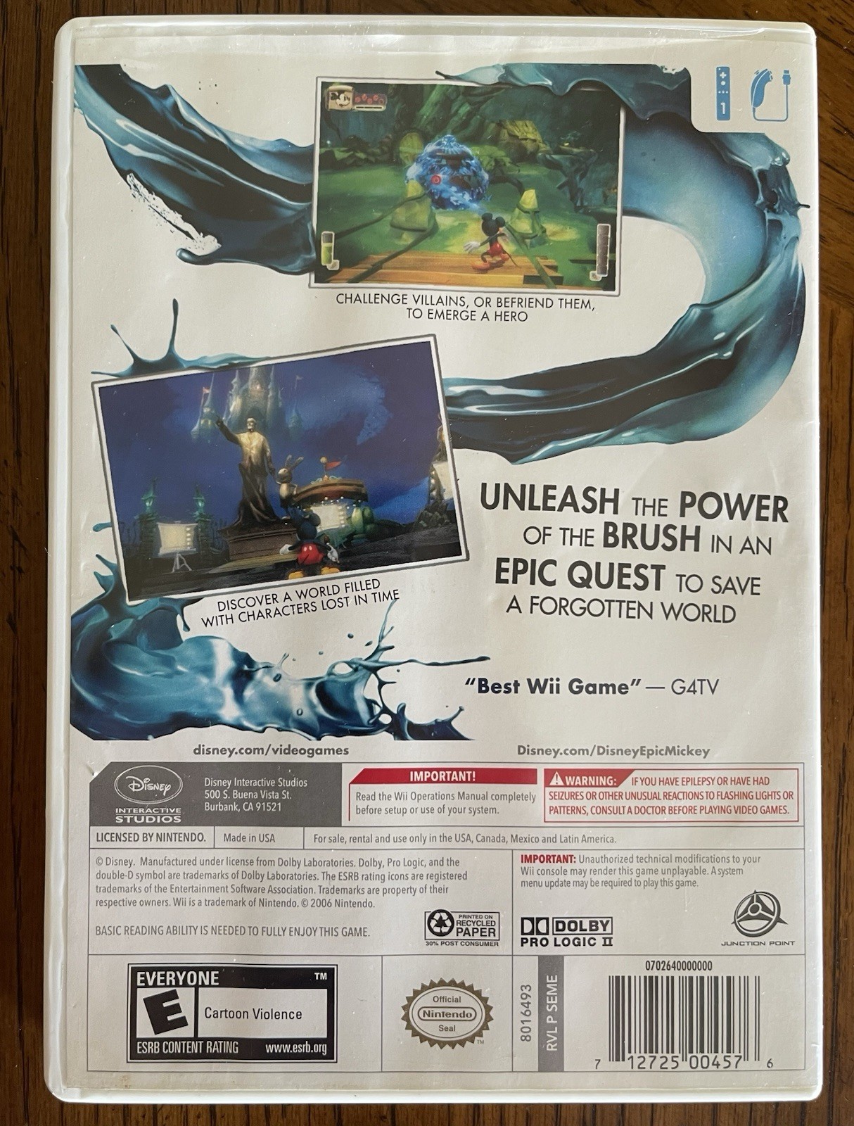 Wii Epic Mickey Collector’s Edition Open Box & Sealed Epic Mickey 2 Paint Brush