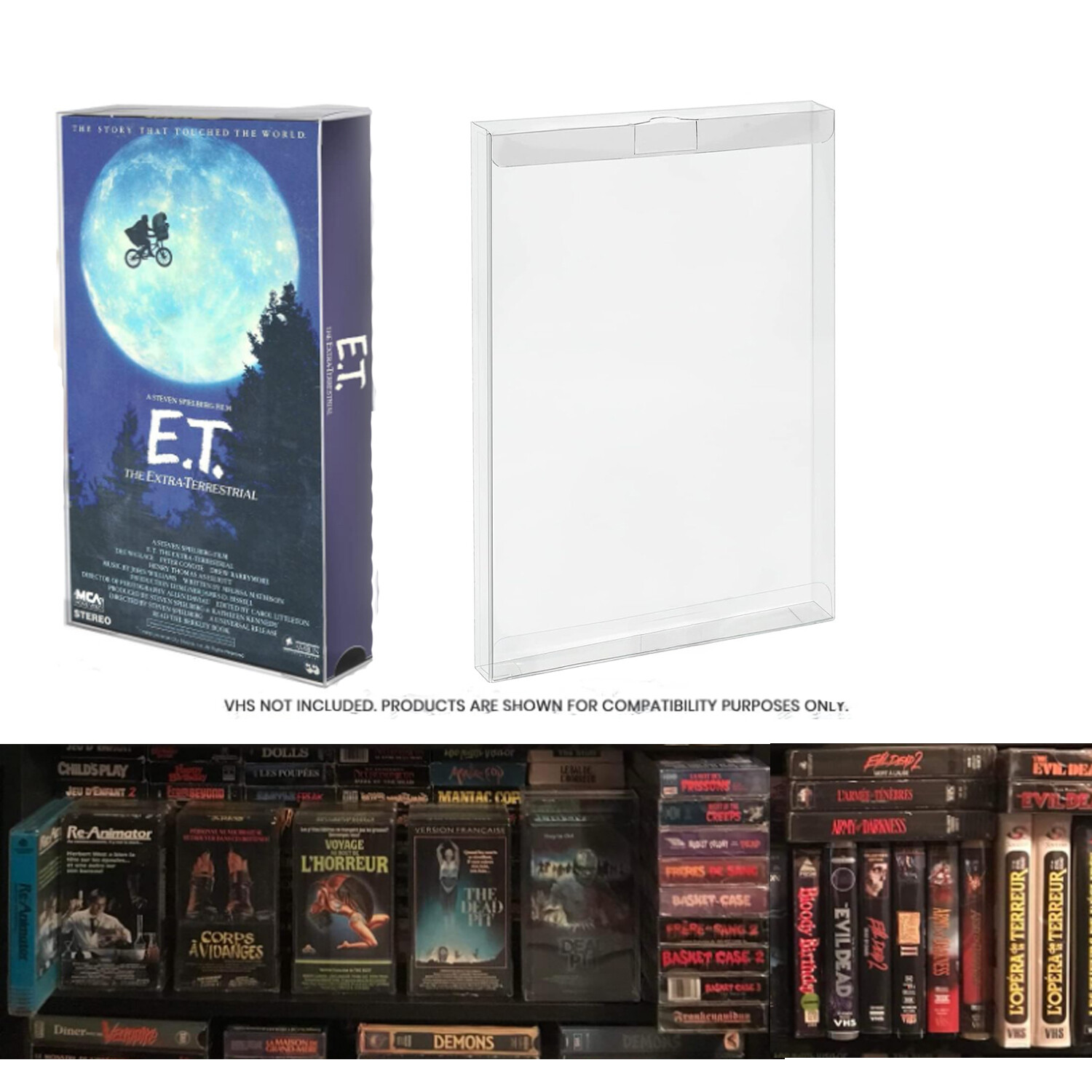 10x Premium VHS Display Protectors For VHS Cassette Game Tapes Storage Case