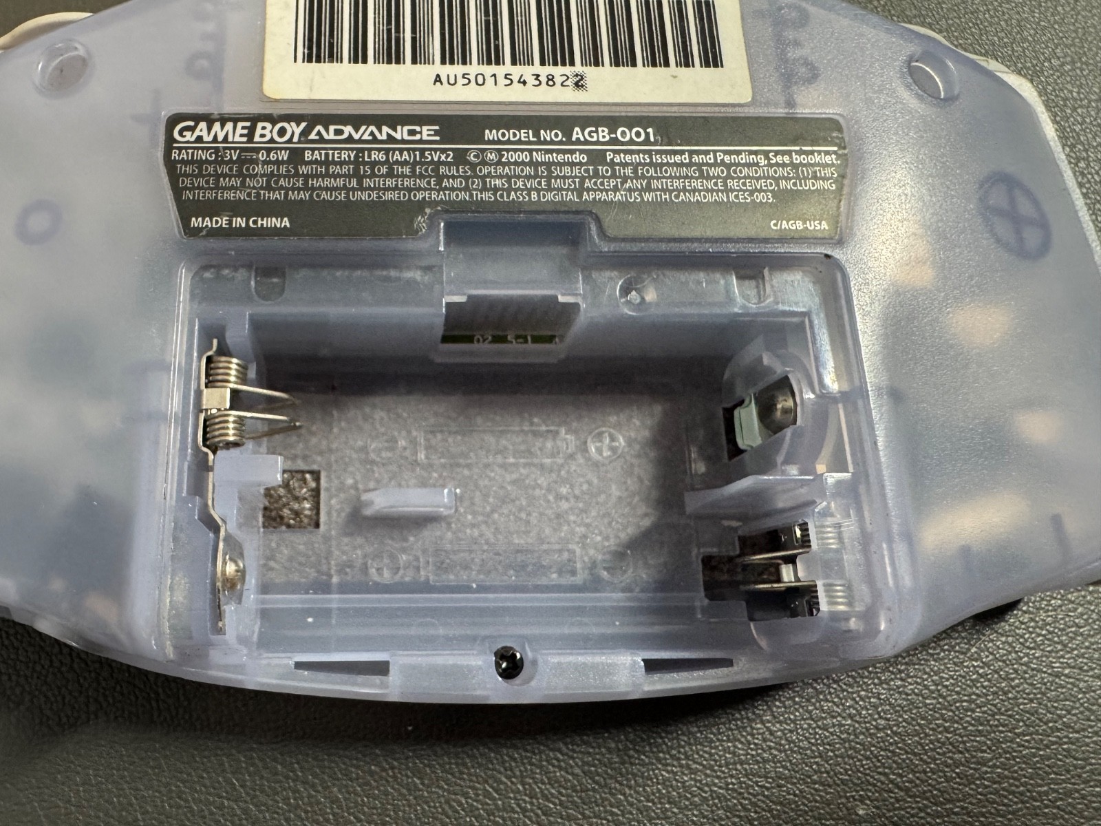 Nintendo Game Boy Advance AGB-001 Glacier 1. Works Perfect! Bonus accessories!