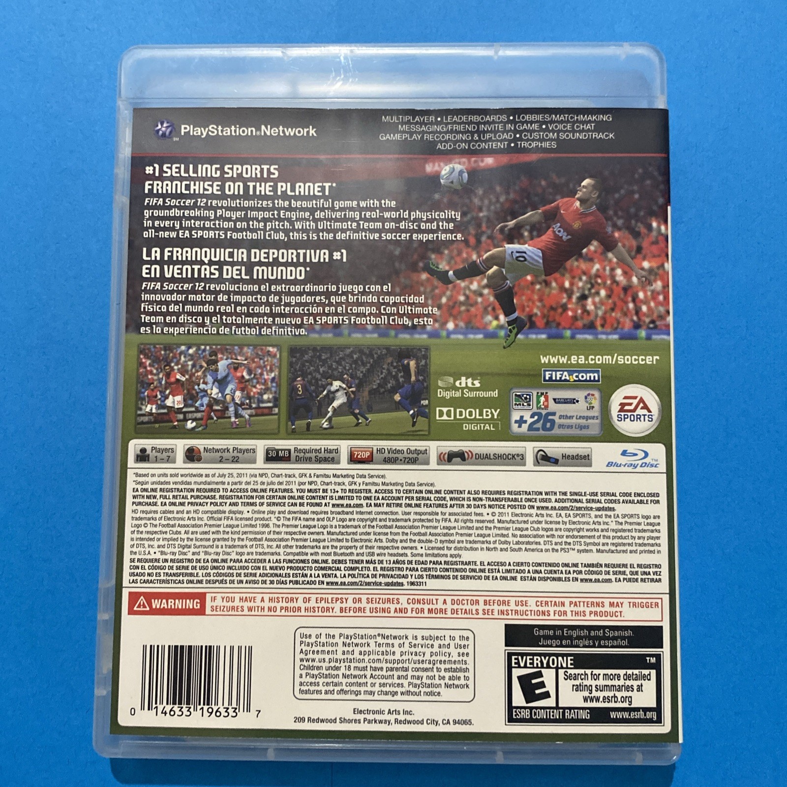 FIFA Soccer 12 (Sony PlayStation 3, 2011) (PS3-132)