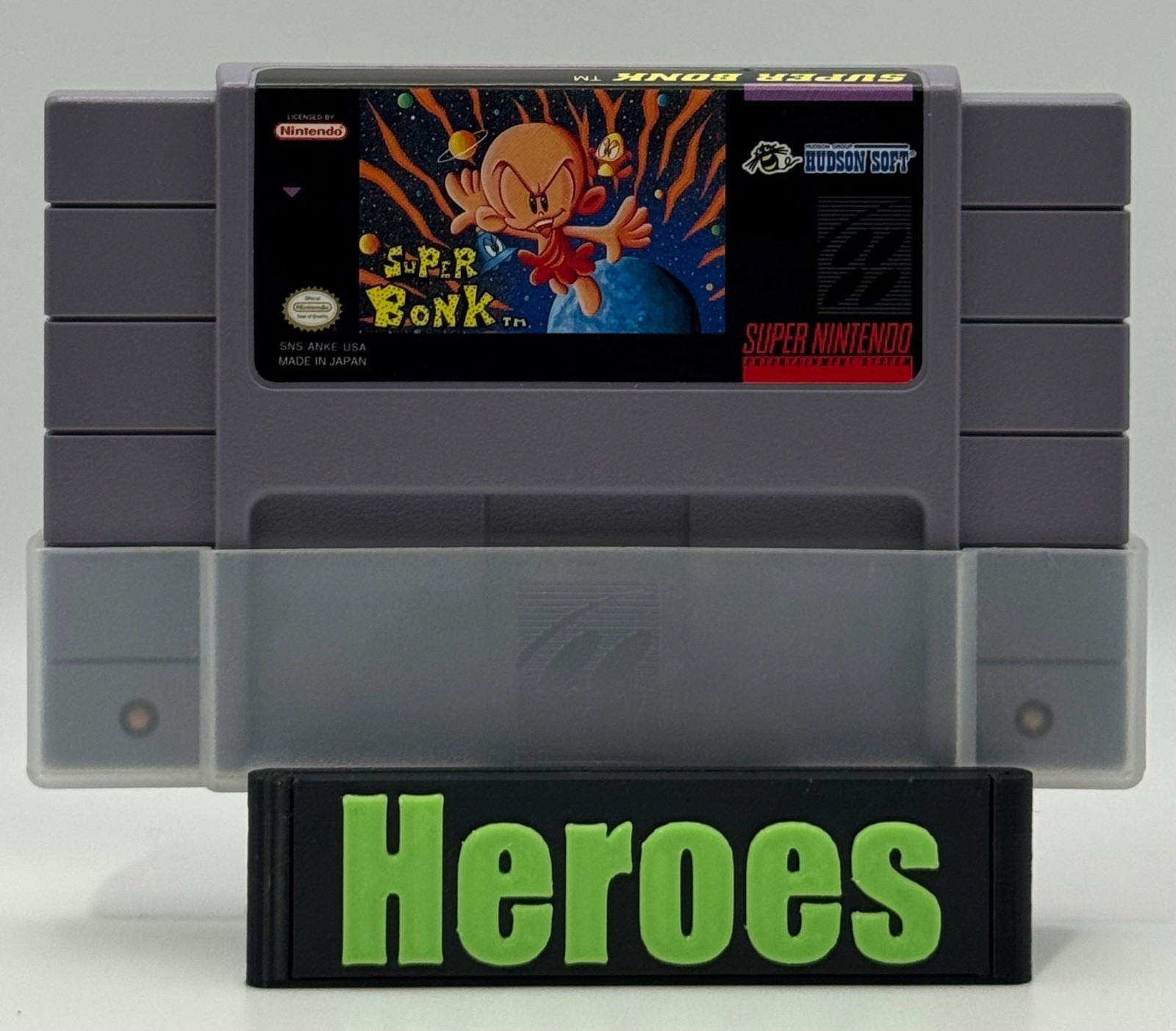 Super Nintendo SNES Super Bonk, Game, Case, Verified Working (See Video)
