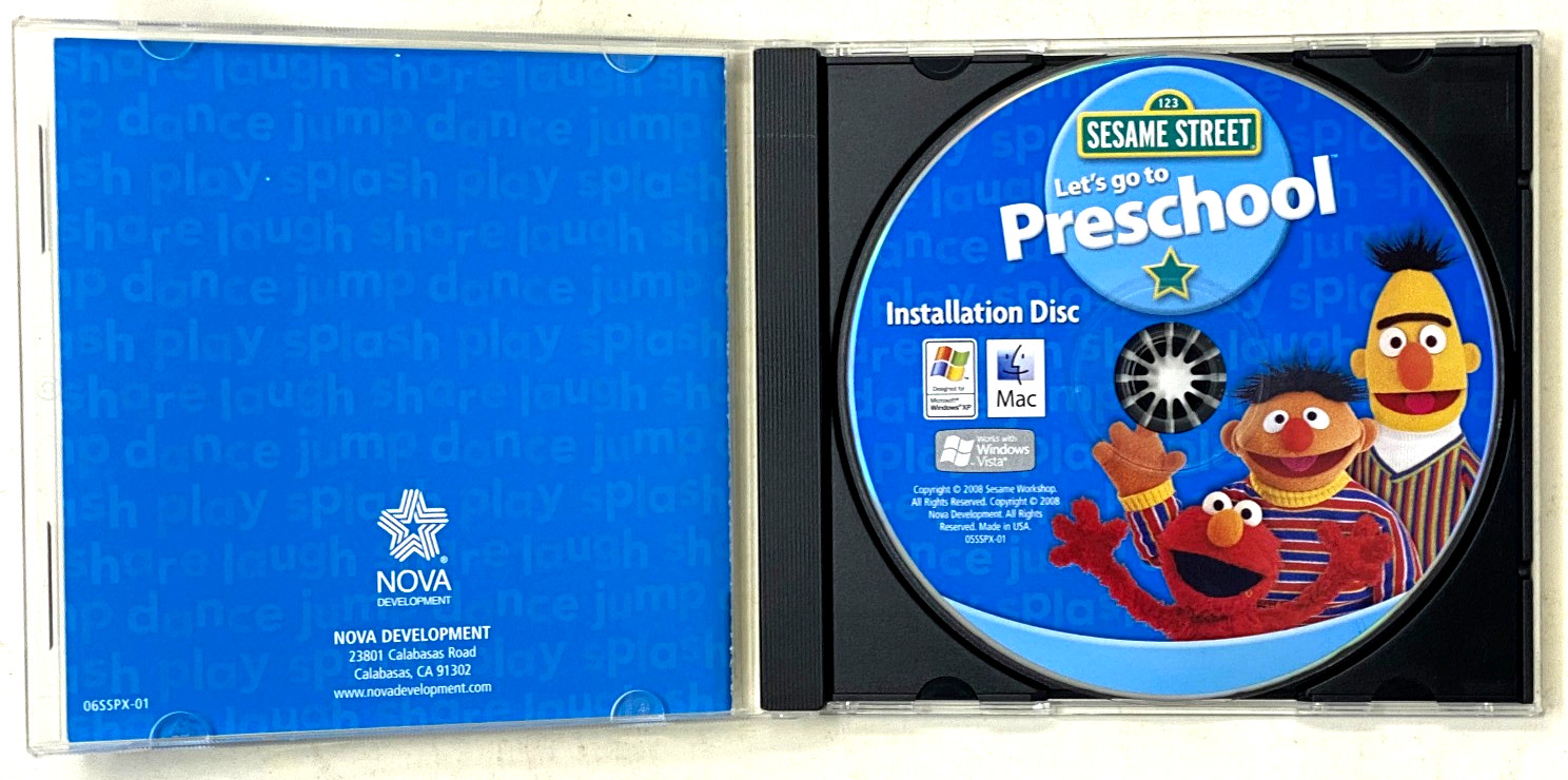 SESAME STREET Let’s Go To Preschool 3-5 Years (PC & MAC, 2008) FREE SHIPPING!