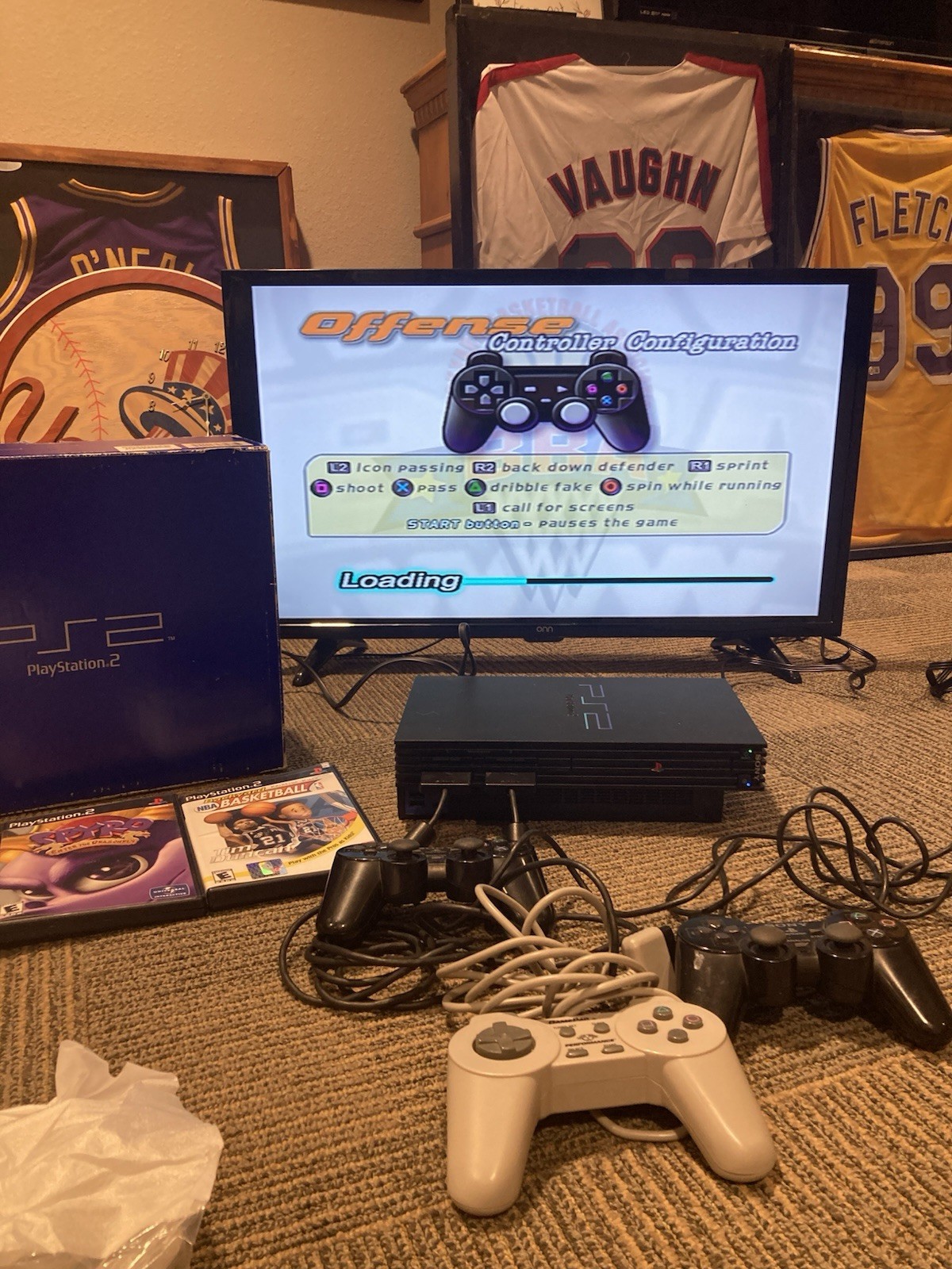 Sony PlayStation 2 PS2 Console SCPH-30001 CIB, 4 Games, 3 Controllers in Box