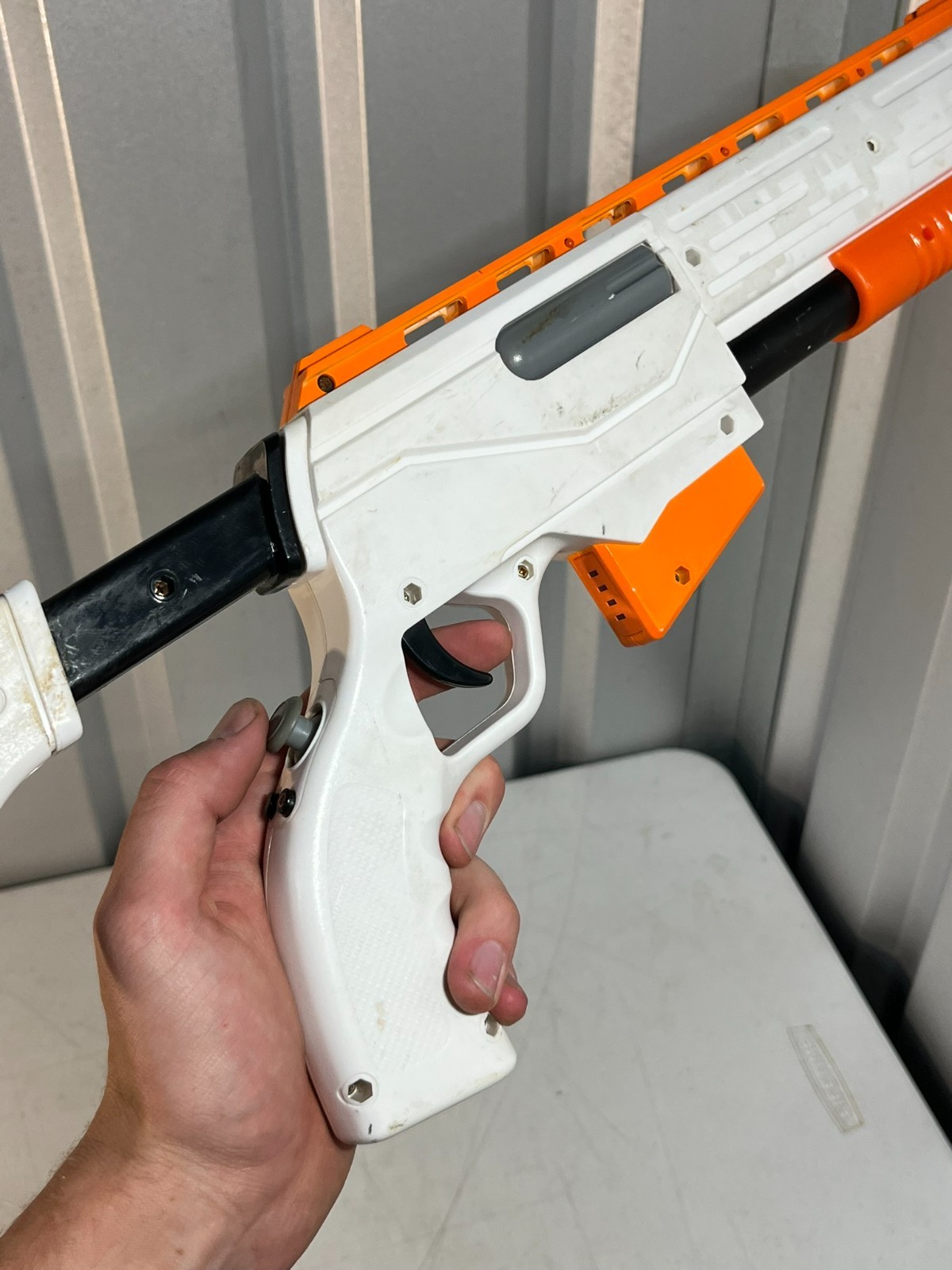 PlayStation PS1 PS2 Light Gun Controller Orange White Works Unit Only