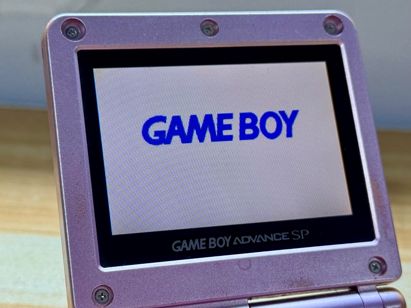 Nintendo Gameboy Advance SP AGS101 Pearl Pink Handheld w/ USB Cable & Battery
