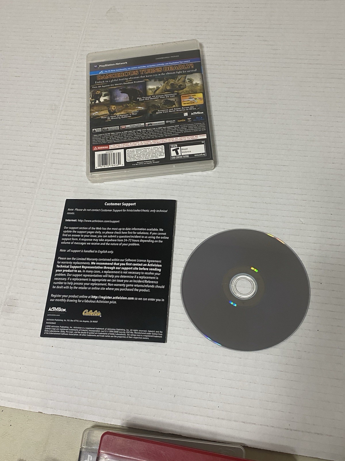 Cabela’s Dangerous Hunts 2011 PS3 PlayStation 3 Game Case Manual