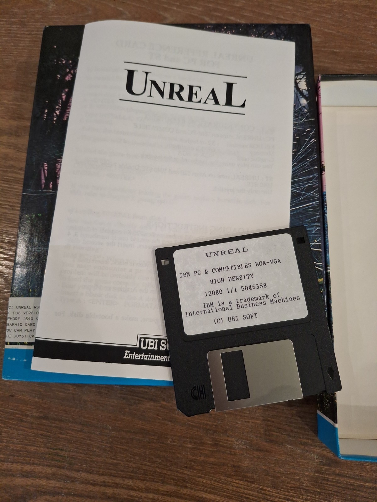 Unreal Big Box PC Game – Ubi Soft MS-DOS, IBM 3.5″ Floppy Disk – Complete – RARE