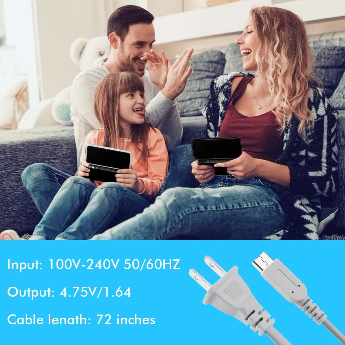 AC Power Supply Charging Adapter Cable Charger For Nintendo Wii U GamePad Lot