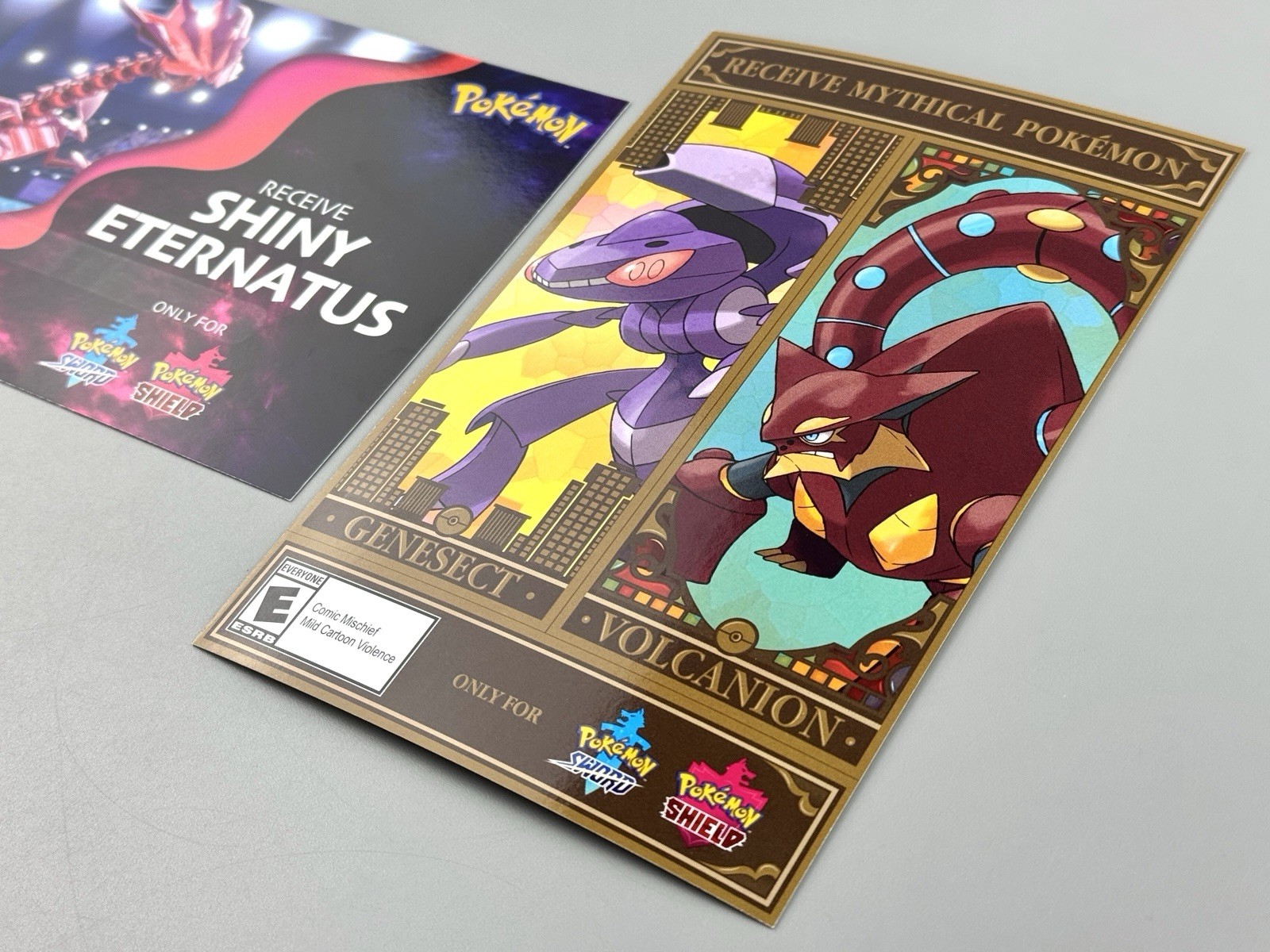 Pokémon Sword Shield Shiny Eternatus Genesect Volcanion UNSCRATCHED CODE EXPIRED