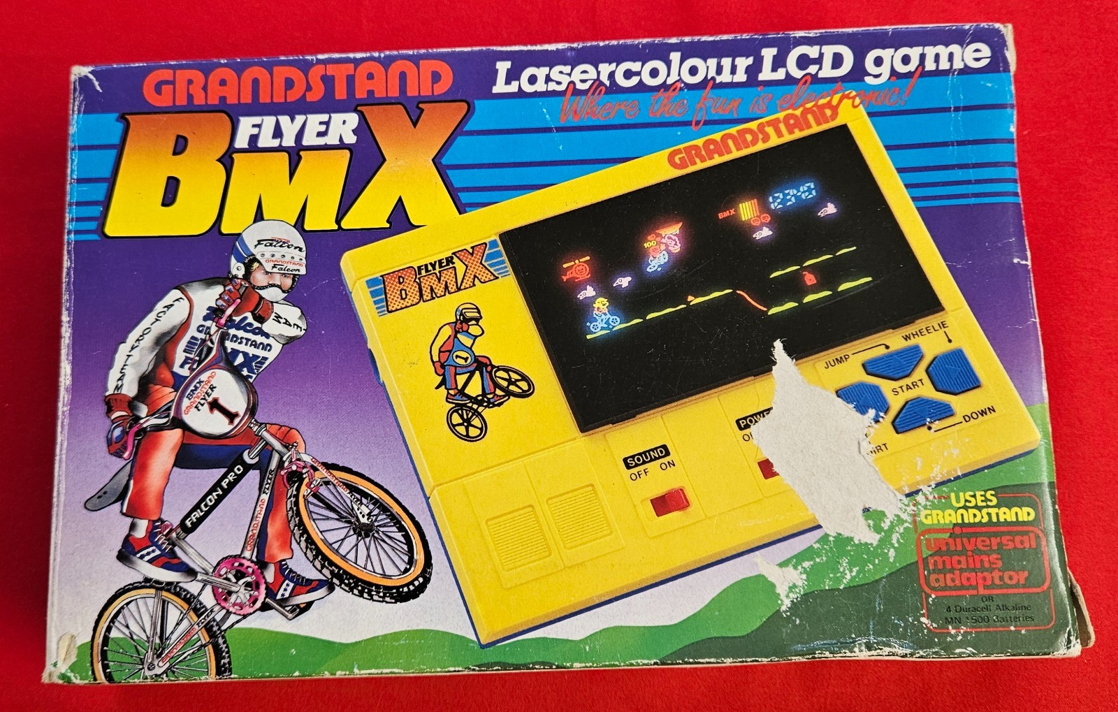 Grandstand Flyer BMX handheld Game&watch lcd game lasercolour Tomy