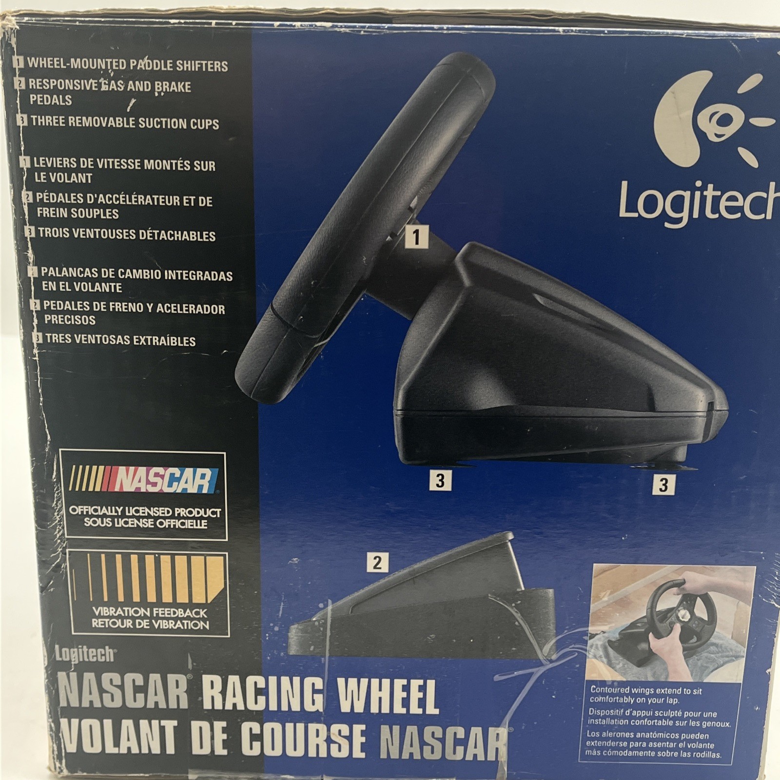Logitech Nascar Racing Steering Wheel & Pedals for PS2 Playstation 2 Tested Read