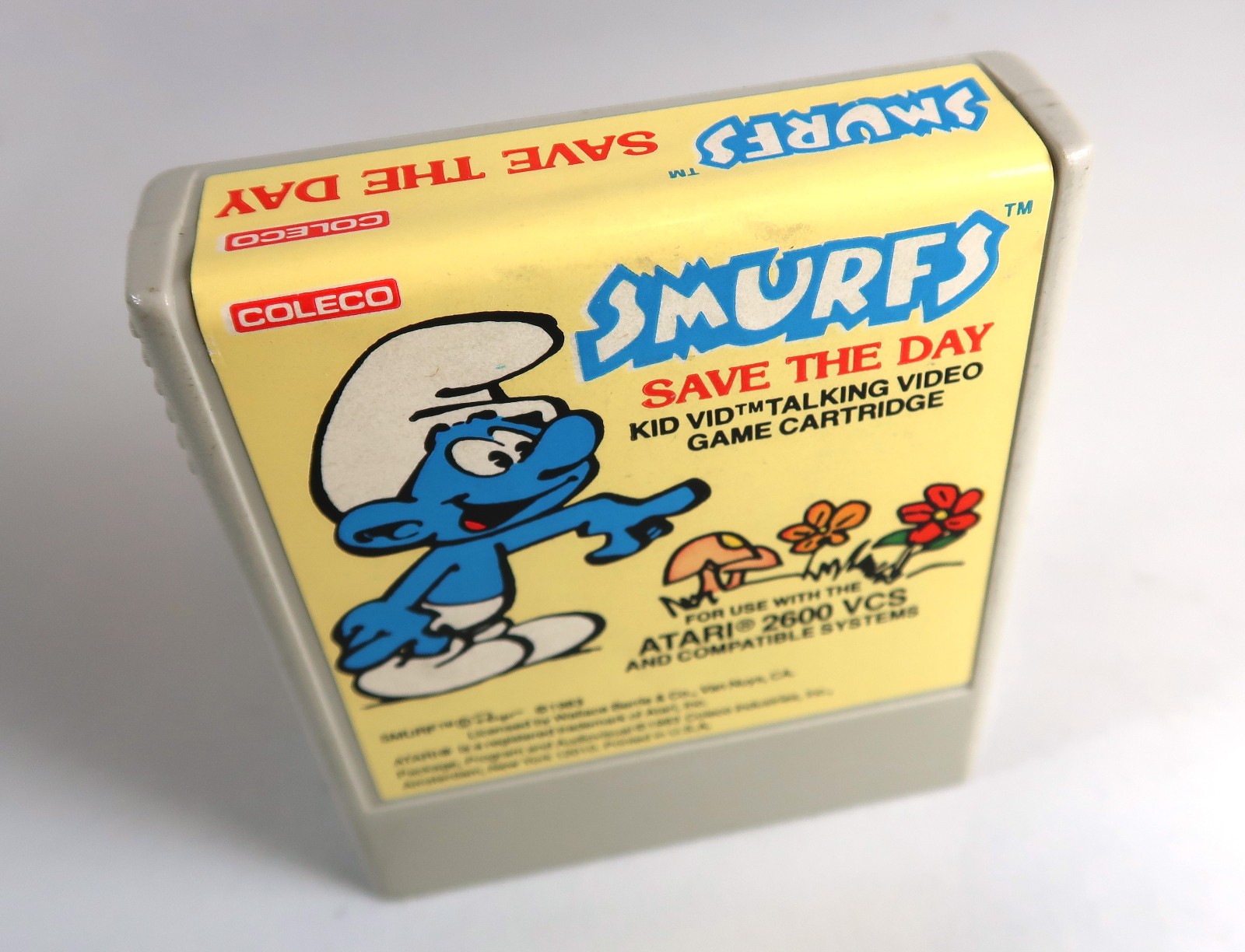 Atari 2600: Smurfs Save the Day Coleco Kid Vid Talking Game Cartridge Works/READ