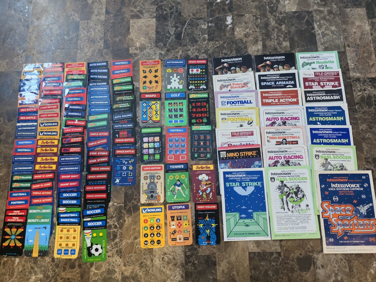 45 (90 individual) sets Authentic Intellivision overlays +15 single +20 manuals