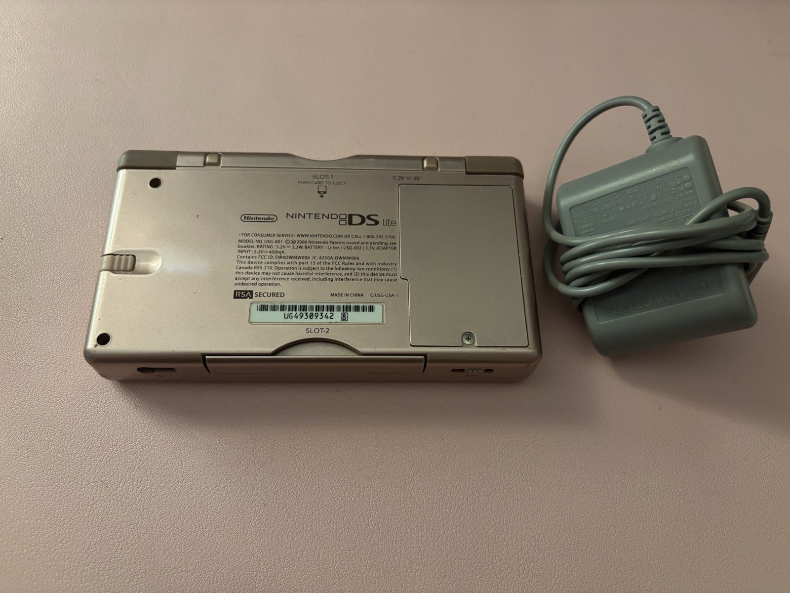 Nintendo DS Lite, Pink Handheld System USG-001 w/ Charger!