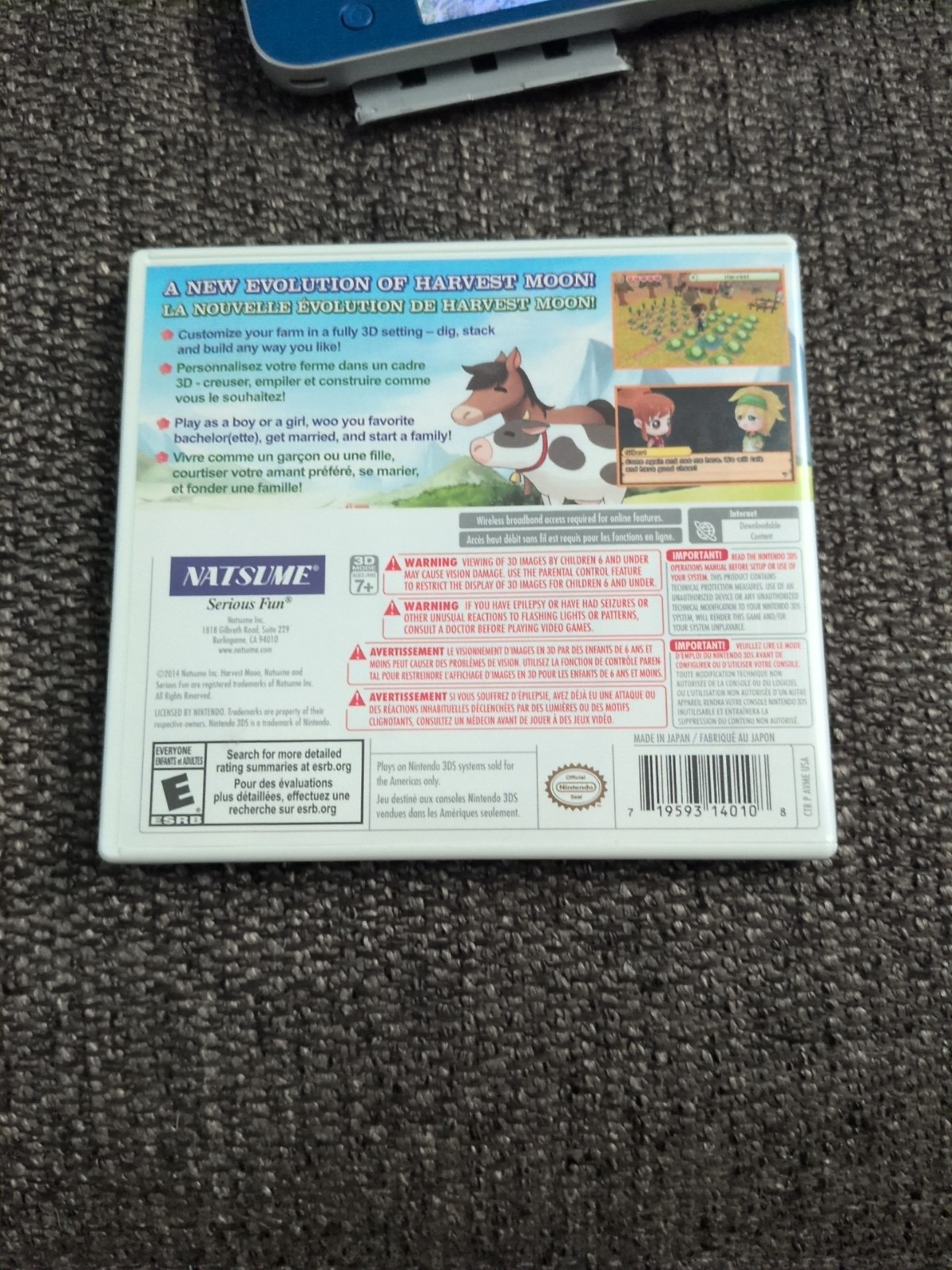 Harvest Moon 3D The Lost Valley (Nintendo 3DS, 2014) COMPLETE CIB TESTED NICE!!