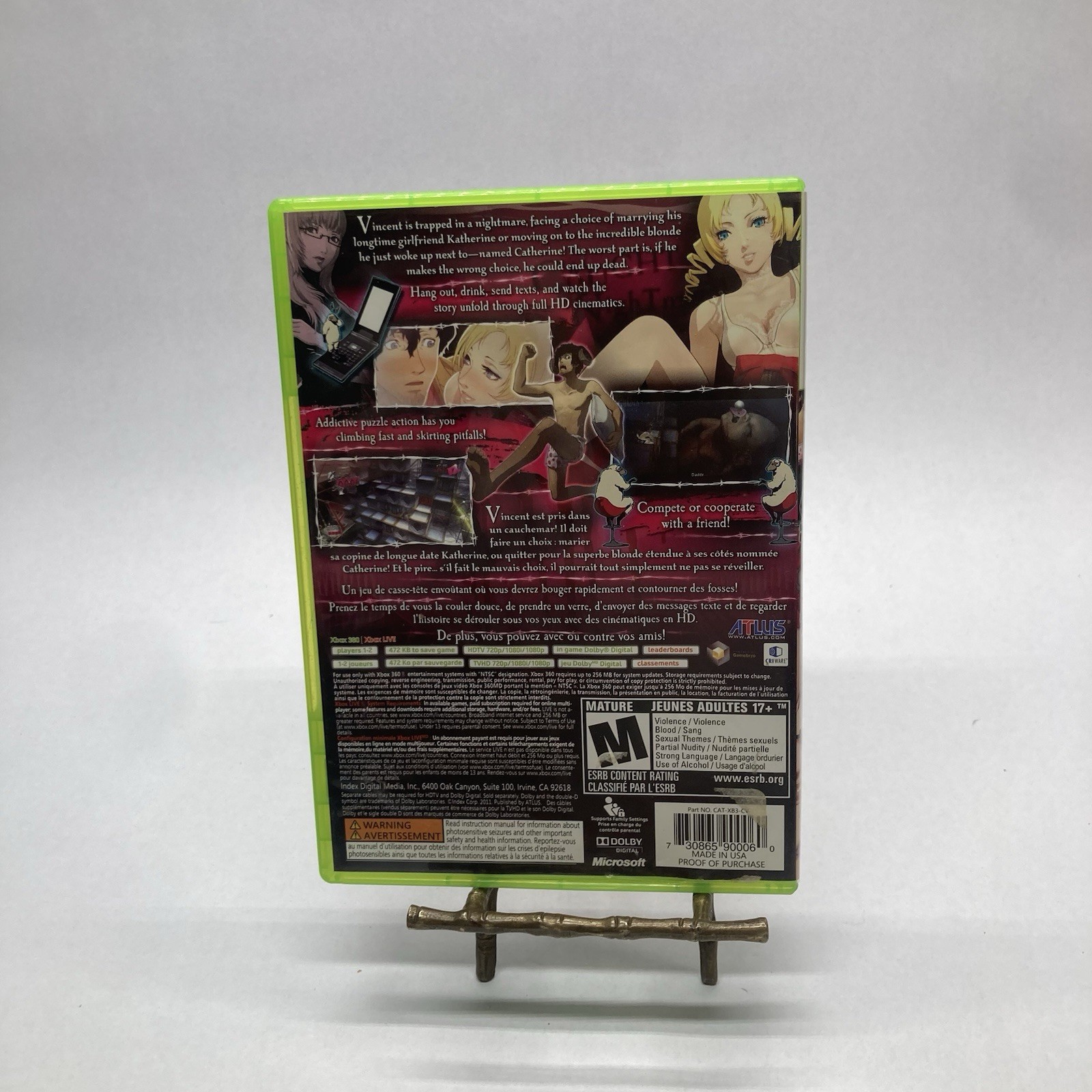 Catherine: Alternate Cover Microsoft Xbox 360 Video Game X Box Retro