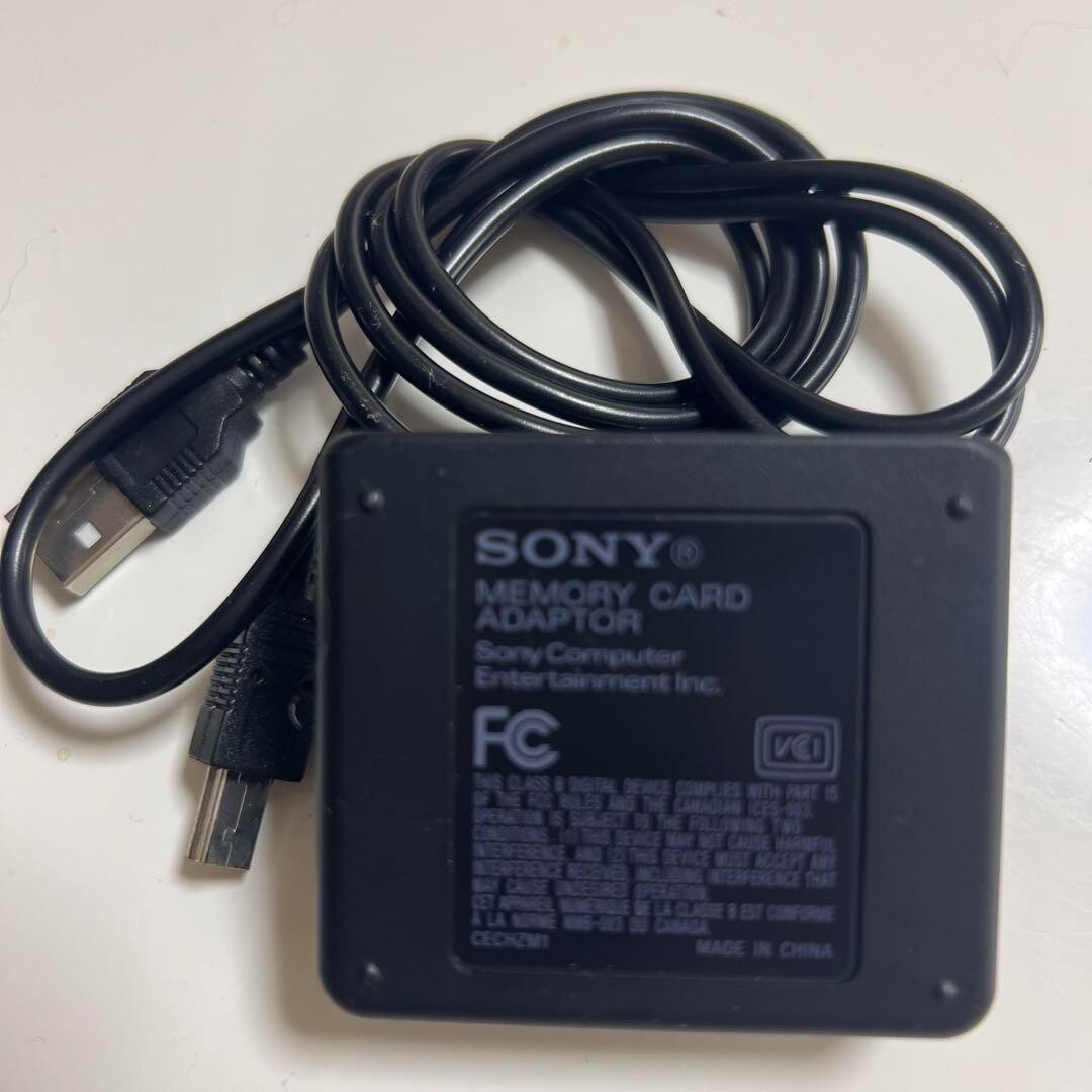 Sony PS3 Memory Card Adapter CECHZM1 PS2/PS3 Data Transfer W/ USB cable Used