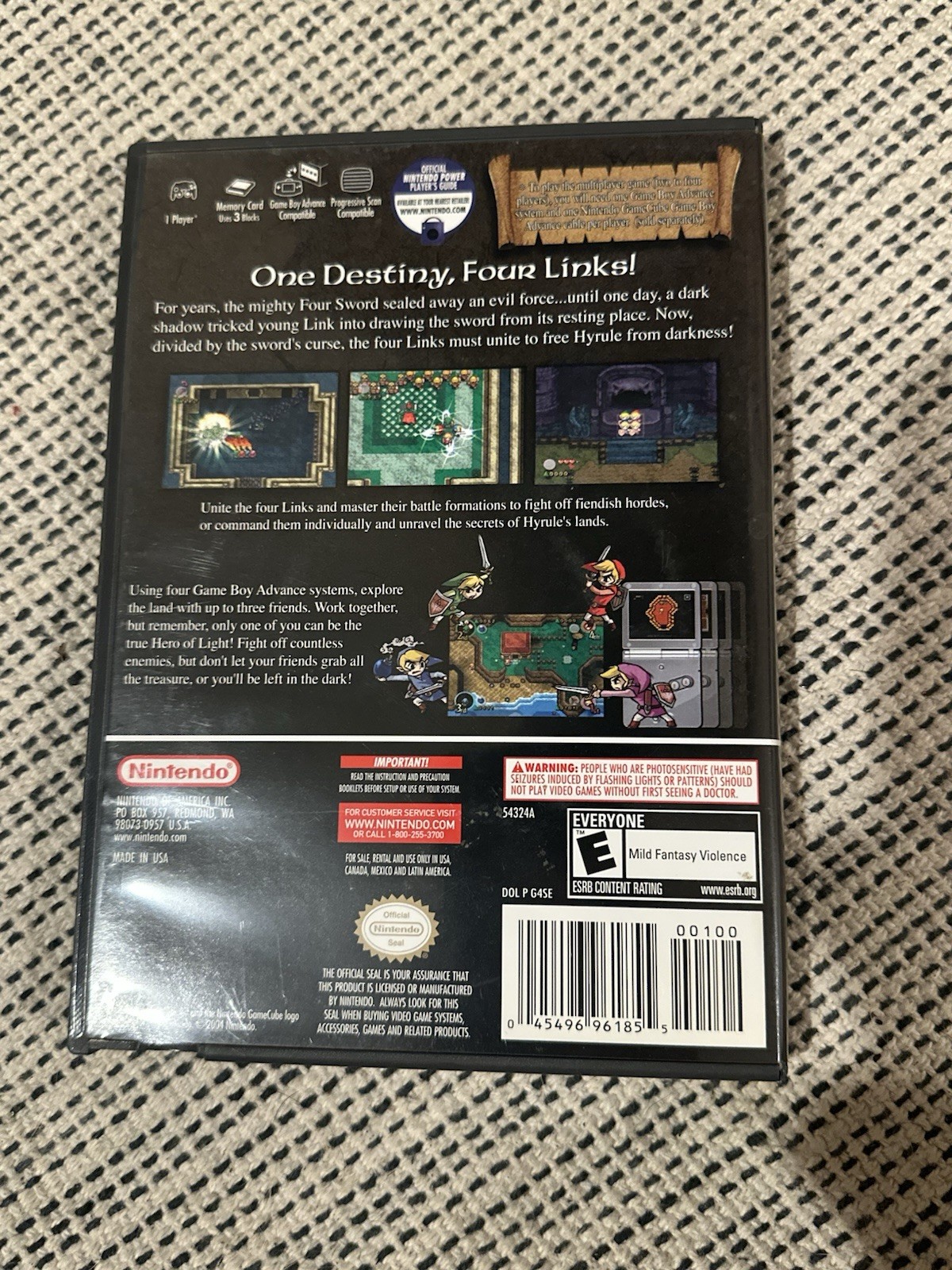 Nintendo Zelda: Four Swords Adventures – GameCube E NTSC-U/C 2004 Manual
