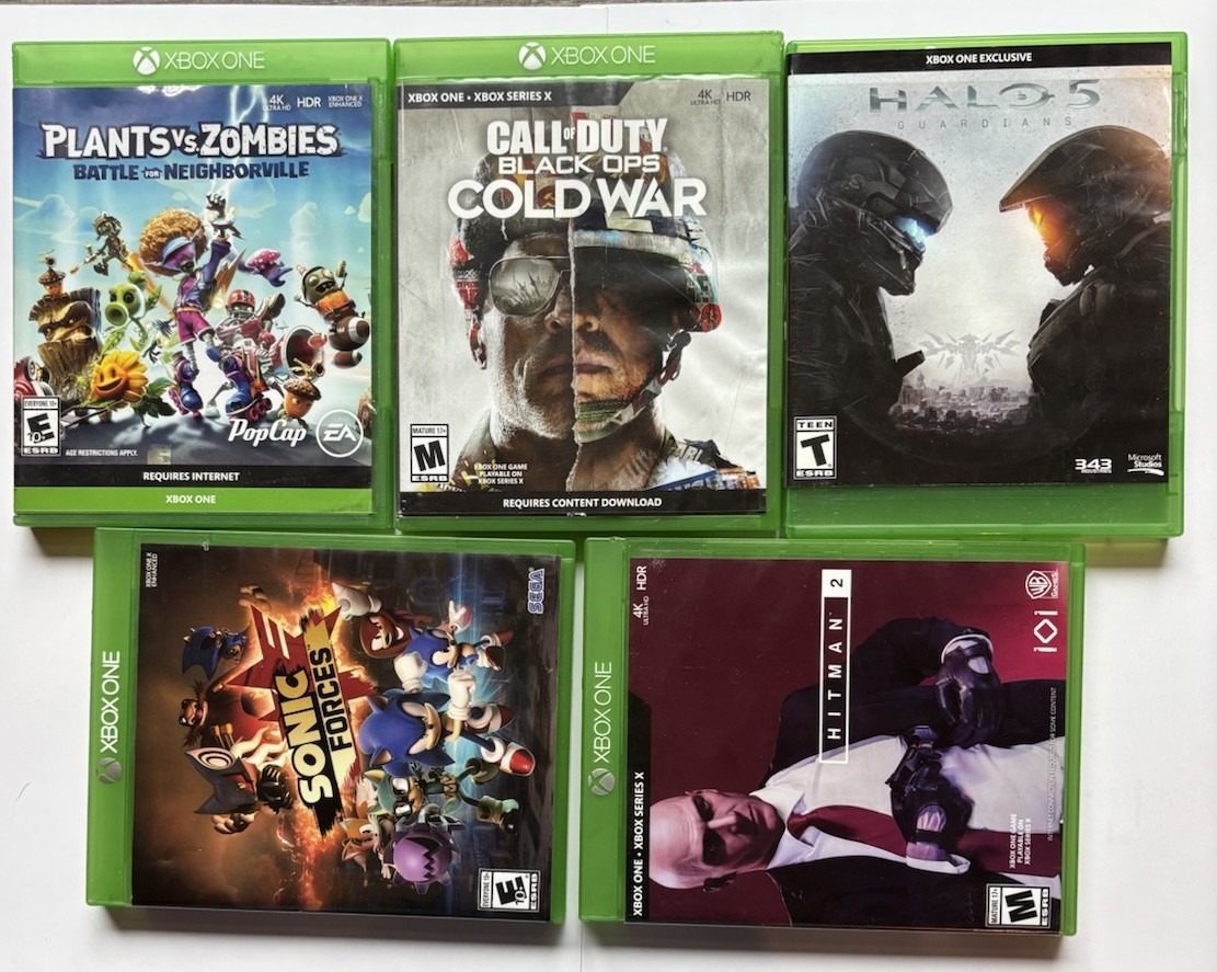 Microsoft Xbox One S 1TB Console Bundle w/ 2 Controllers & 19 Games all Tested!