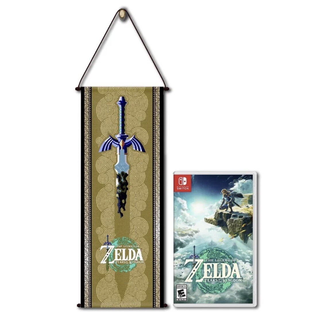 The Legend of Zelda: Tears of the Kingdom – Nintendo Switch + Gold Wall Scroll